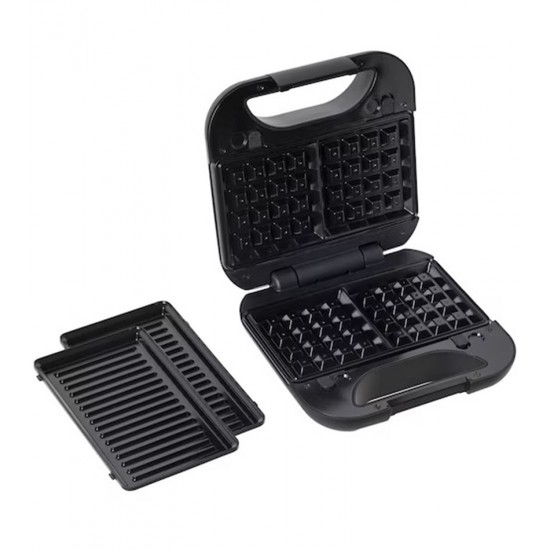 Grill Elétrico e Máquina de Waffle 2 em 1